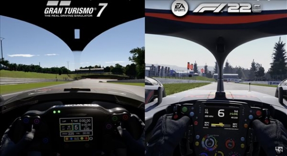 《F1 2022》vs《GT7》画面对比 互有胜负、差不多！