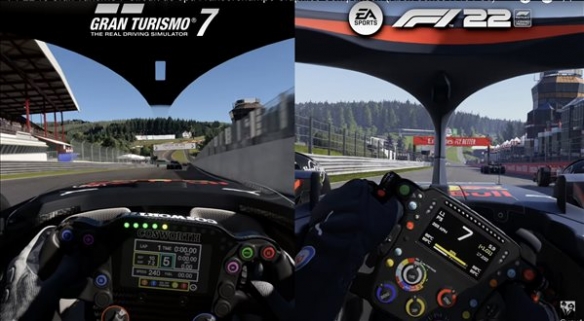 《F1 2022》vs《GT7》画面对比 互有胜负、差不多！